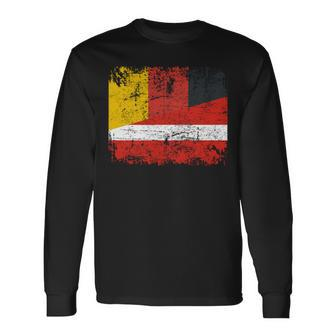 Germany Latvia Flags Half Latvian German Roots Vintage Long Sleeve T-Shirt - Monsterry UK