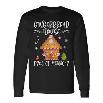 Gingerbread House Project Manager Baking Xmas Pajamas Long Sleeve T-Shirt - Thegiftio UK