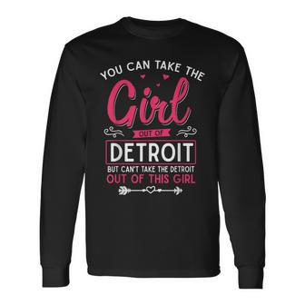 Girl Out Of Detroit Mi Michigan Home Roots Long Sleeve T-Shirt - Monsterry DE