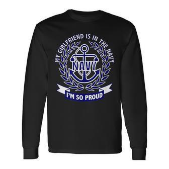 My Girlfriend Is In The Navy Long Sleeve T-Shirt - Monsterry DE