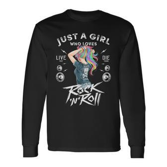 Girls Rock And Roll Music Graphic Novelty & Cool s Long Sleeve T-Shirt - Monsterry DE