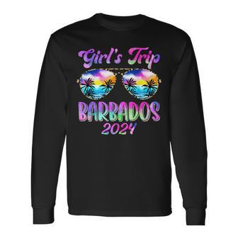 Girl’S Trip Barbados 2024 Summer Beach Weekend Vacation Long Sleeve T-Shirt - Seseable