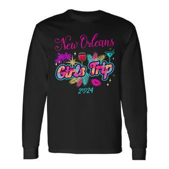 Girls Trip New Orleans 2024 Girls Weekend Birthday Squad Long Sleeve T-Shirt | Mazezy UK