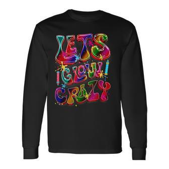 Lets A Glow Crazy Retro Colorful Quote Group Team Tie Dye Long Sleeve T-Shirt | Mazezy