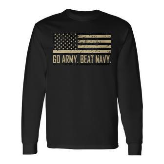Go Army Beat Navy Flag America's Game Sports Football Fan Long Sleeve T-Shirt - Monsterry DE