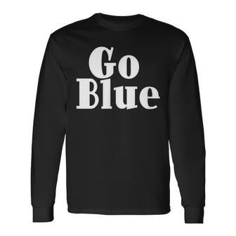 Go Blue Team Spirit Gear Color War Royal Blue Wins The Game Long Sleeve T-Shirt - Monsterry UK