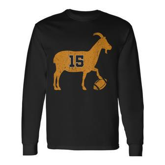 Goat 15 Red And Yellow Fotball Long Sleeve T-Shirt - Seseable