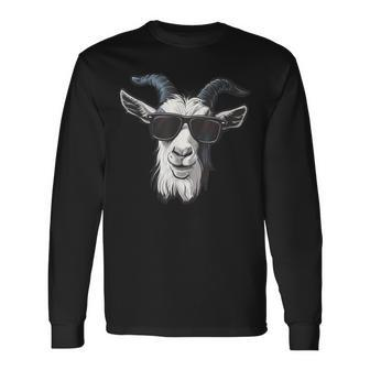 Goat Sunglasses Graphic Long Sleeve T-Shirt - Monsterry CA