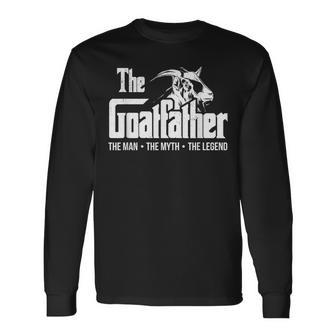 The Goatfather Goat Dad Farm Animal Lover Farmer Long Sleeve T-Shirt - Monsterry DE