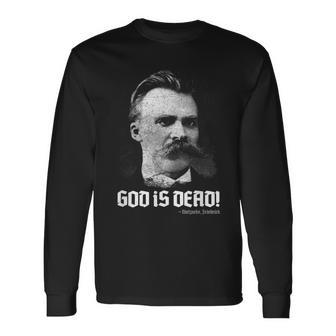 God Is Dead Friedrich Nietzsche Quote Philosopher Philosophy Langarmshirts - Geschenkecke