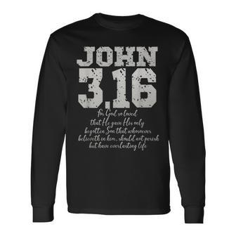 For God So Loved The World John 316 Bible Verse Christian Long Sleeve T-Shirt - Monsterry AU