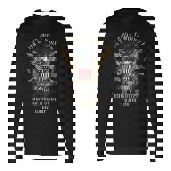 In God We Trust Guns Are Just Backup Ar15 American Flag Long Sleeve T-Shirt - Monsterry