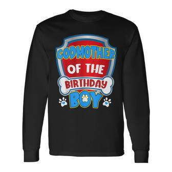 Godmother Of The Birthday Boy Dog Paw Family Matching Long Sleeve T-Shirt - Monsterry DE