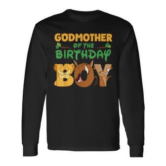 Godmother Of The Birthday Boy Lion Family Matching Long Sleeve T-Shirt - Monsterry DE