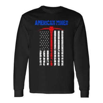 Gold Miner Proud American Miner Coal Gold Lovers Long Sleeve T-Shirt - Monsterry UK