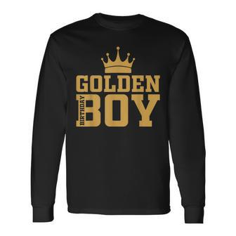 Golden Birthday Boys Birthday Party Decoration Bday Toddlers Long Sleeve T-Shirt - Seseable