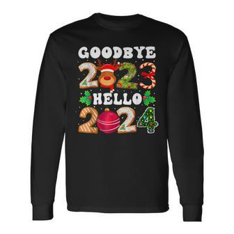 Goodbye 2023 Hello 2024 Happy New Year Christmas Xmas Long Sleeve T-Shirt | Mazezy DE