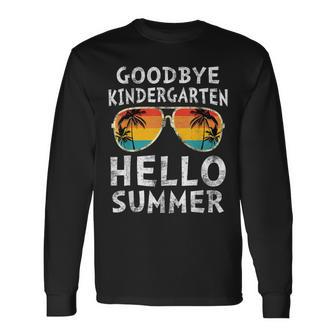 Goodbye Kindergarten Hello Summer Last Day Graduation Boys Long Sleeve T-Shirt - Monsterry CA