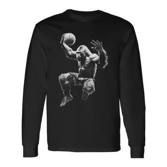 Gorilla Playing Basketball Gorilla Basketball Player Long Sleeve T-Shirt - Seseable