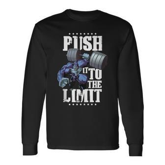 Gorilla Push Limit Workout Beast Weights Fitness Gym Long Sleeve T-Shirt - Monsterry DE