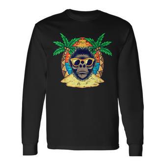 Gorilla With Sunglasses Long Sleeve T-Shirt - Monsterry DE