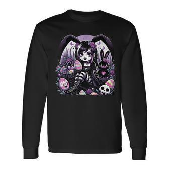 Gothic Emo Graphic Long Sleeve T-Shirt - Seseable