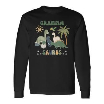 Grammiesaurus T Rex Dinosaur Grammie Saurus Family Matching Long Sleeve T-Shirt | Mazezy