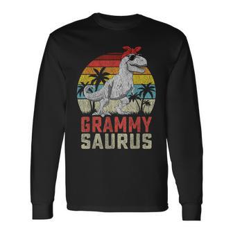 Grammysaurus T Rex Dinosaur Grammy Saurus Mother's Family Long Sleeve T-Shirt - Monsterry