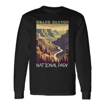 Grand Canyon National Park Vintage Hiking Camping Vacation Long Sleeve T-Shirt - Seseable