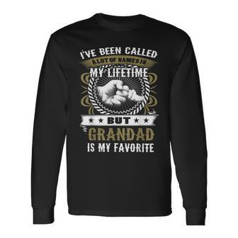 Grandad Is My Favorite Name Fathers Day For Men Long Sleeve T-Shirt | Seseable CA