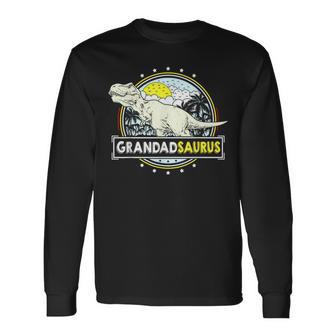 Grandadsaurus For Grandpa Fathers Day T Rex Dinosaur Long Sleeve T-Shirt - Monsterry CA