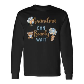 Grandma Can Bearly Wait Gender Neutral Baby Shower Matching Long Sleeve T-Shirt - Seseable
