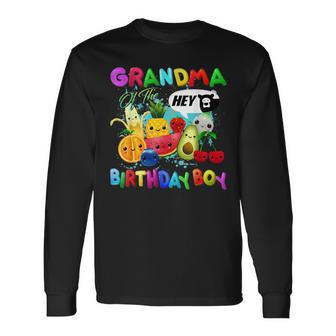 Grandma Of The Birthday Boy Family Fruit Birthday Party Long Sleeve T-Shirt - Seseable