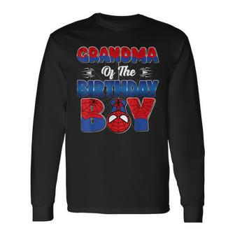 Grandma Of The Birthday Boy Spider Family Matching Long Sleeve T-Shirt | Mazezy
