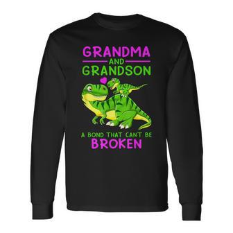 Grandma And Grandson A Bond That Can't Be Broken Long Sleeve T-Shirt - Monsterry