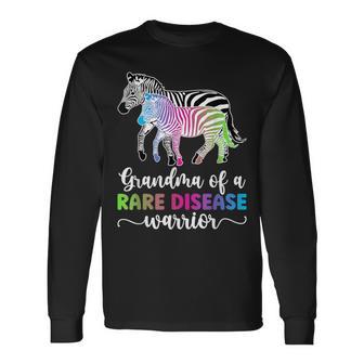 Grandma Of A Rare Disease Warrior Rare Disease Awareness Long Sleeve T-Shirt - Monsterry