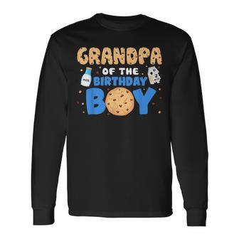 Grandpa Of The Birthday Boy Milk And Cookies 1St Birthday Long Sleeve T-Shirt | Seseable CA