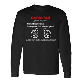Grandpa Daddy Geeky Dad Genius Dad Father's Day Long Sleeve T-Shirt - Monsterry AU