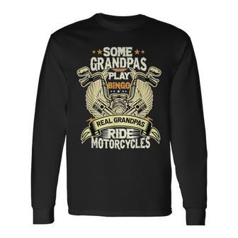 Some Grandpas Play Bingo Real Grandpas Ride Motorcycles Mens Long Sleeve T-Shirt - Thegiftio UK