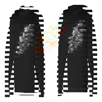 Graphique D'art Tribal Indien Indien Du Sud-Ouest De Plumes T-shirt à manches longues - Cadeauxyz