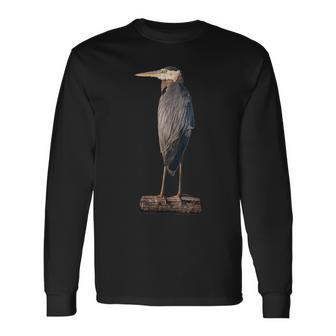 Great Blue Heron Graphic Long Sleeve T-Shirt - Monsterry DE