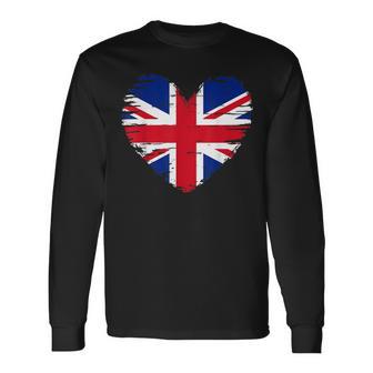 Great Britain Heart Outfit Britain Heart Flag Long Sleeve T-Shirt - Monsterry AU