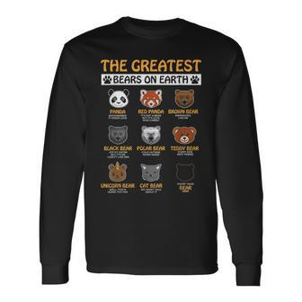 The Greatest Bears On Earth Type Of Bears Vintage Bear Long Sleeve T-Shirt - Monsterry