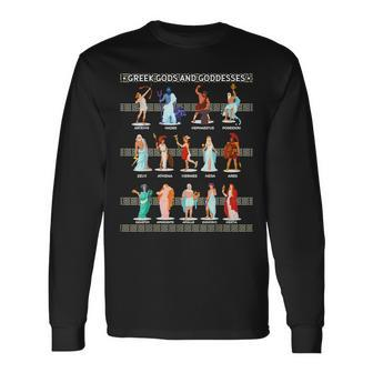 Greek History Gods And Goddesses Ancient Legends Long Sleeve T-Shirt - Monsterry CA