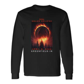 Greenfield Indiana Total Solar Eclipse 2024 Long Sleeve T-Shirt | Mazezy