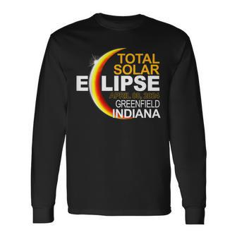 Greenfield Indiana Total Solar Eclipse April 8 2024 Long Sleeve T-Shirt | Mazezy
