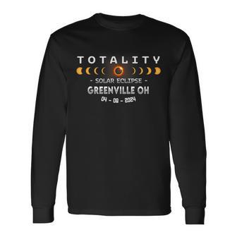 Greenville Oh Total Solar Eclipse 2024 Long Sleeve T-Shirt | Mazezy
