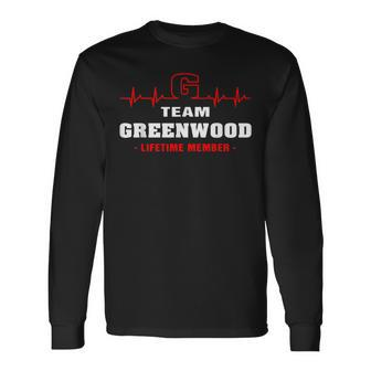 Greenwood Surname Family Name Team Greenwood Lifetime Member Long Sleeve T-Shirt - Seseable