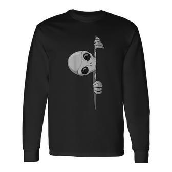 Grey Alien Area 51 Ufo Abduction Space Visitor Foreigner Long Sleeve T-Shirt - Monsterry UK