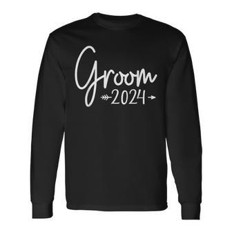 Groom Est 2024 Married Wedding Engagement Getting Ready Long Sleeve T-Shirt | Seseable CA